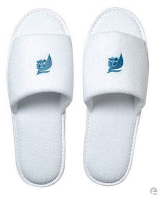 Branded Promotional FLIP FLOPS SLIPPERS in White Slippers From Concept Incentives.