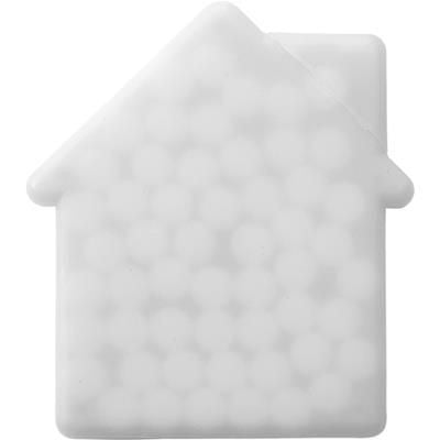 Branded Promotional HOUSE SHAPE MINTS CARD in White Mints From Concept Incentives.