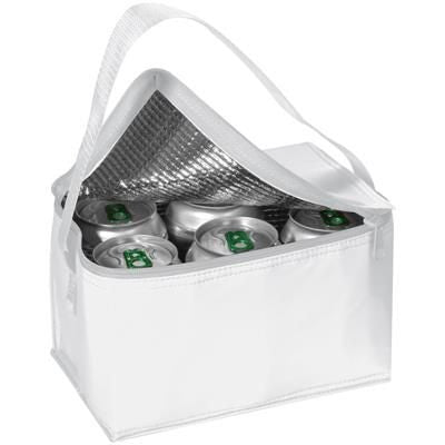 Branded Promotional 6 CAN MINI COOL BAG in White Cool Bag From Concept Incentives.
