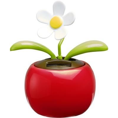 Branded Promotional SOLAR POWER PLASTIC FLOWER in Red Dancing Flower From Concept Incentives.