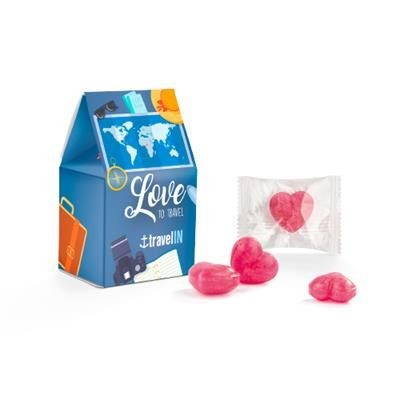 Branded Promotional STAND-UP BOX CHERRY HEARTS Sweets From Concept Incentives.