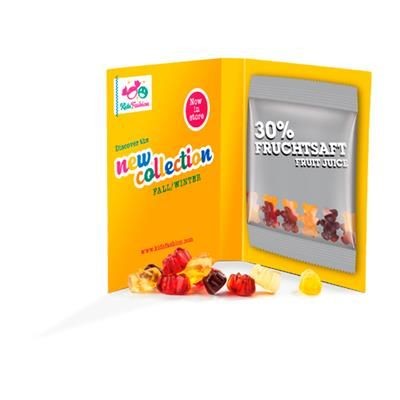 Branded Promotional PROMOTION CARD MIDI JELLY GUMS MINI BAG Sweets From Concept Incentives.
