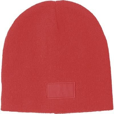 Branded Promotional ACRYLIC BEANIE in Red Hat From Concept Incentives.