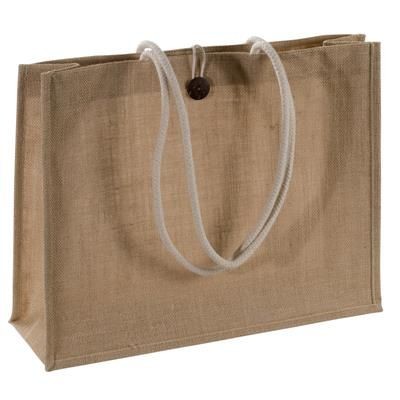 Branded Promotional JUTE SHOPPER TOTE BAG in Natural Bag From Concept Incentives.