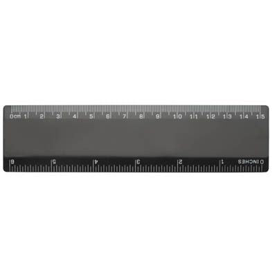 Branded Promotional BG RULER in Black Ruler From Concept Incentives.