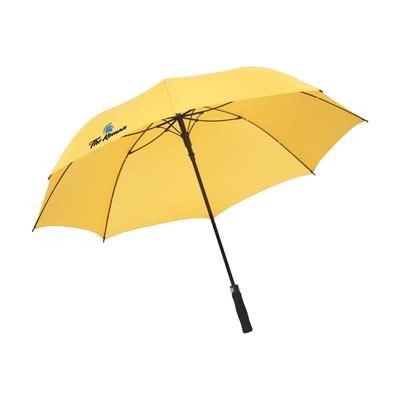 Branded Promotional COLORADO EXTRA LARGE UMBRELLA in Yellow Ocre Umbrella From Concept Incentives.