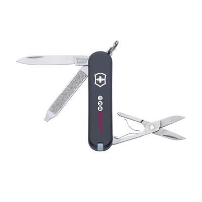 Branded Promotional VICTORINOX CLASSIC SD KNIFE in Black Knife From Concept Incentives.