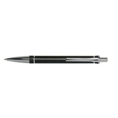 Branded Promotional INFINITY PUSH BUTTON METAL BALL PEN in Black Pen From Concept Incentives.