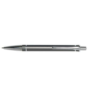 Branded Promotional INFINITY PUSH BUTTON METAL BALL PEN in Dark Grey Pen From Concept Incentives.