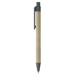 Branded Promotional ECORETRACT CARDBOARD CARD PUSH BUTTON BALL PEN in Natural with Black Fittings Pen From Concept Incentives.