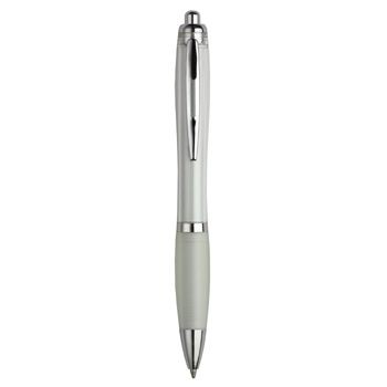 Branded Promotional IMAGE RETRACTABLE PLASTIC BALL PEN in White Pen From Concept Incentives.