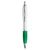 Branded Promotional IMAGE SILVER RETRACTABLE PLASTIC BALL PEN in Silver Finish with Green Rubber Grip Pen From Concept Incentives.