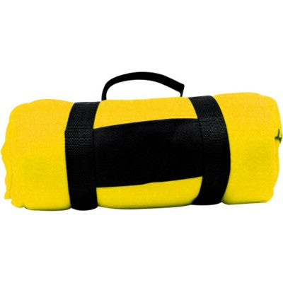 Branded Promotional NASHVILLE BIG FLEECE PICNIC BLANKET in Yellow Blanket From Concept Incentives.
