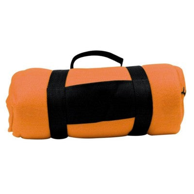 Branded Promotional NASHVILLE BIG FLEECE PICNIC BLANKET in Orange Blanket From Concept Incentives.