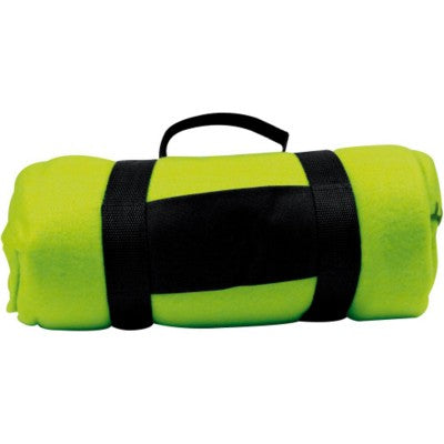 Branded Promotional NASHVILLE BIG FLEECE PICNIC BLANKET in Lime Green Blanket From Concept Incentives.