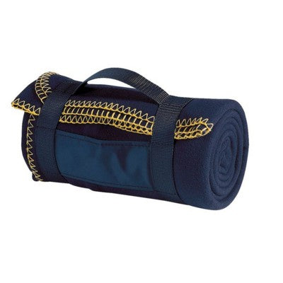 Branded Promotional NASHVILLE BIG FLEECE PICNIC BLANKET in Dark Blue Blanket From Concept Incentives.