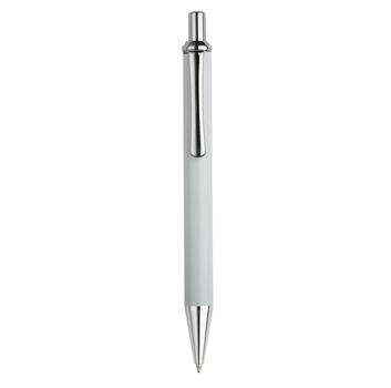 Branded Promotional CORPORATE PUSH BUTTON ACTION METAL BALL PEN in White Pen From Concept Incentives.