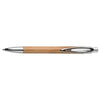 Branded Promotional BAMBOO PUSH BUTTON PEN with Silver Fittings Pen From Concept Incentives.