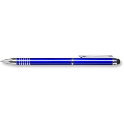Branded Promotional STYLUS PEN TWIST ACTION METAL BALL PEN in Blue Pen From Concept Incentives.