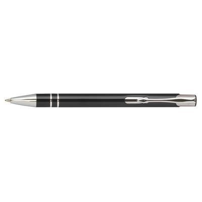 Branded Promotional RETRO PUSH BUTTON ACTION METAL BALL PEN in Black Pen From Concept Incentives.