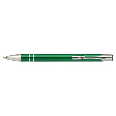 Branded Promotional RETRO PUSH BUTTON ACTION METAL BALL PEN in Green Pen From Concept Incentives.