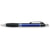 Branded Promotional MAESTRO PUSH BUTTON METAL ACTION BALL PEN in Blue with Rubber Grip Pen From Concept Incentives.