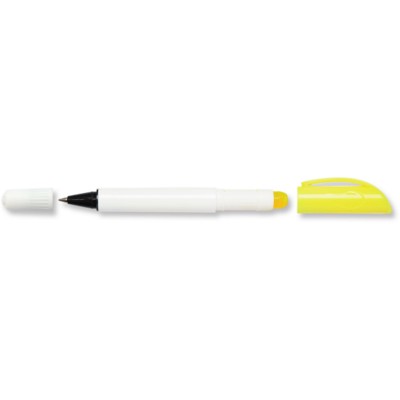 Branded Promotional COMBI DUAL ENDED BALL PEN AND WAX HIGHLIGHTER Pen From Concept Incentives.