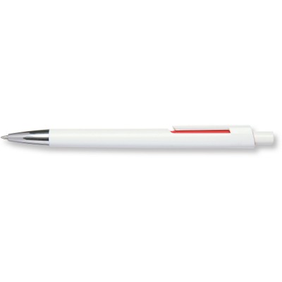 Branded Promotional SKATER FT SOLID WHITE BARREL PEN with Red Trim Pen From Concept Incentives.