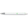 Branded Promotional SKATER FT SOLID WHITE BARREL PEN with Green Trim Pen From Concept Incentives.