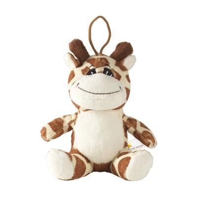 Branded Promotional ANIMAL FRIEND GIRAFFE CUDDLE in Brown Soft Toy From Concept Incentives.