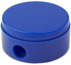 Branded Promotional BG ROUND PENCIL SHARPENER in Solid Blue Pencil Sharpener From Concept Incentives.