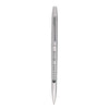 Branded Promotional GUESTPEN SLIM TWIST ACTION SILVER PLASTIC BALL PEN Pen From Concept Incentives.