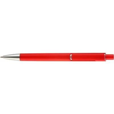 Branded Promotional SKATER NEON FLUORESCENT RETRACTABLE PLASTIC BALL PEN in Red Pen From Concept Incentives.