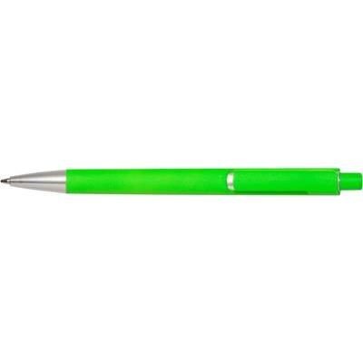 Branded Promotional SKATER NEON FLUORESCENT RETRACTABLE PLASTIC BALL PEN in Green Pen From Concept Incentives.