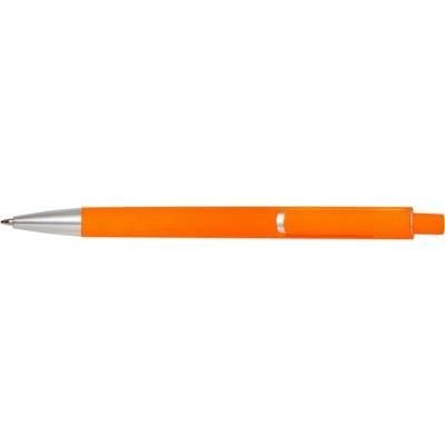 Branded Promotional SKATER NEON FLUORESCENT RETRACTABLE PLASTIC BALL PEN in Orange Pen From Concept Incentives.