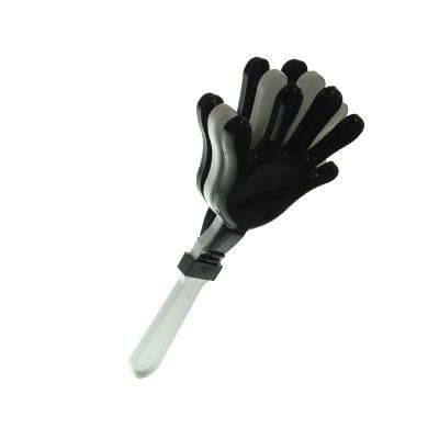 Branded Promotional HAND CLAPPERS in Black & White Noise Maker From Concept Incentives.