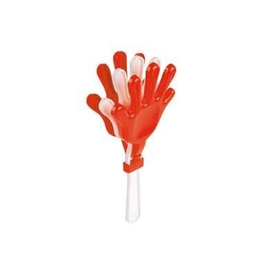 Branded Promotional HAND CLAPPERS in Red & White Noise Maker From Concept Incentives.