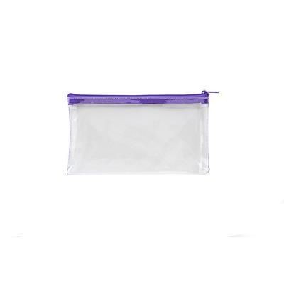 Branded Promotional LEXICON PENCIL CASE in Clear-purple Pencil Case From Concept Incentives.