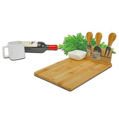 Branded Promotional CHEESE CHOPPING BOARD with Cutlery & Bowl Chopping Board From Concept Incentives.