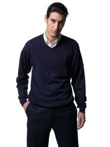 Branded Promotional RUSSELL COLLECTION V NECK JUMPER Jumper From Concept Incentives.