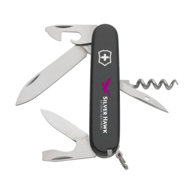 Branded Promotional VICTORINOX SPARTAN KNIFE in Black Knife From Concept Incentives.