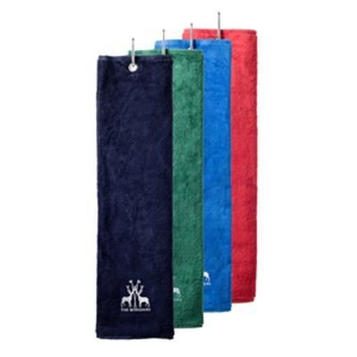 Branded Promotional AERONA TRIFOLD GOLF TOWEL Golf Towel From Concept Incentives.