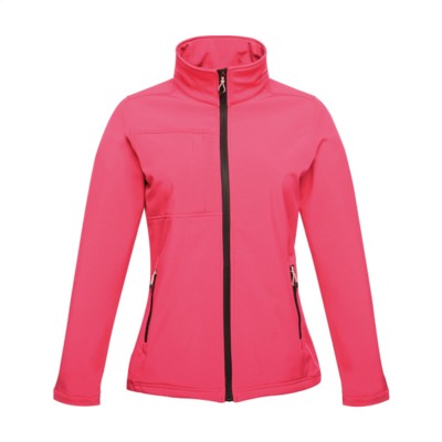 Branded Promotional REGATTA OCTAGON II SOFTSHELL JACKET LADIES in Pink Jacket From Concept Incentives.