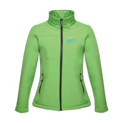 Branded Promotional REGATTA OCTAGON II SOFTSHELL JACKET LADIES in Green Jacket From Concept Incentives.