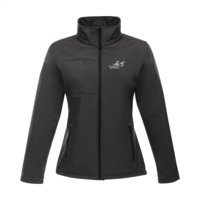 Branded Promotional REGATTA OCTAGON II SOFTSHELL JACKET LADIES in Grey Jacket From Concept Incentives.