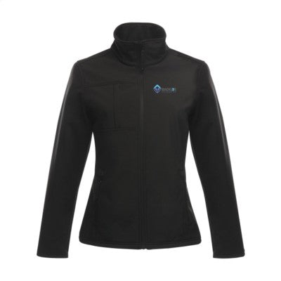 Branded Promotional REGATTA OCTAGON II SOFTSHELL JACKET LADIES in Black Jacket From Concept Incentives.