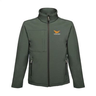 Branded Promotional REGATTA OCTAGON II SOFTSHELL JACKET MENS in Dark Green Jacket From Concept Incentives.