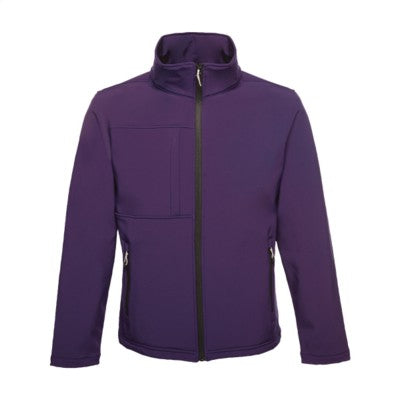 Branded Promotional REGATTA OCTAGON II SOFTSHELL JACKET MENS in Purple Jacket From Concept Incentives.