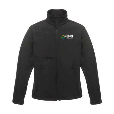 Branded Promotional REGATTA OCTAGON II SOFTSHELL JACKET MENS in Black Jacket From Concept Incentives.