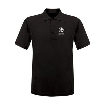 Branded Promotional REGATTA STANDOUT COOLWEAVE WICKING POLOSHIRT in Black Polo Shirt From Concept Incentives.